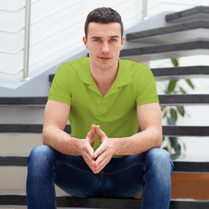 Apple Green Plain Collar Polo T-shirt - 100% Cotton Unisex - 260 GSM product image
