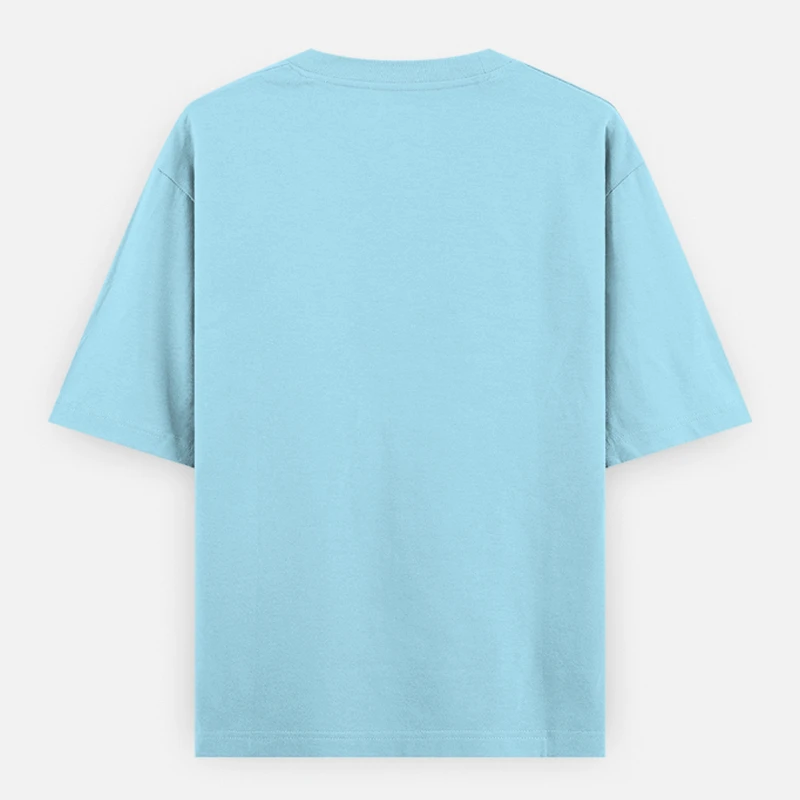 Baby Blue Plain Oversized Round Neck T-Shirt product image