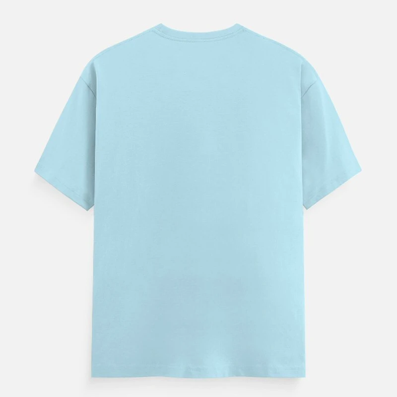 Baby Blue Unisex Plain Cotton Round Neck T-shirt product image
