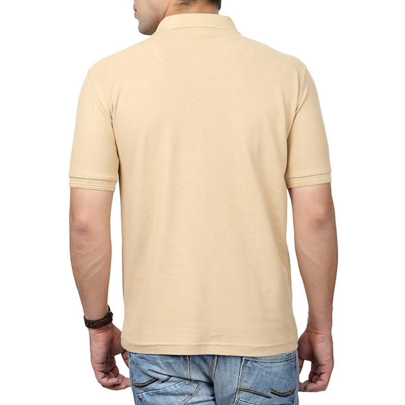 Beige Plain Collar Polo T-shirt - 100% Cotton Unisex - 240 GSM product image