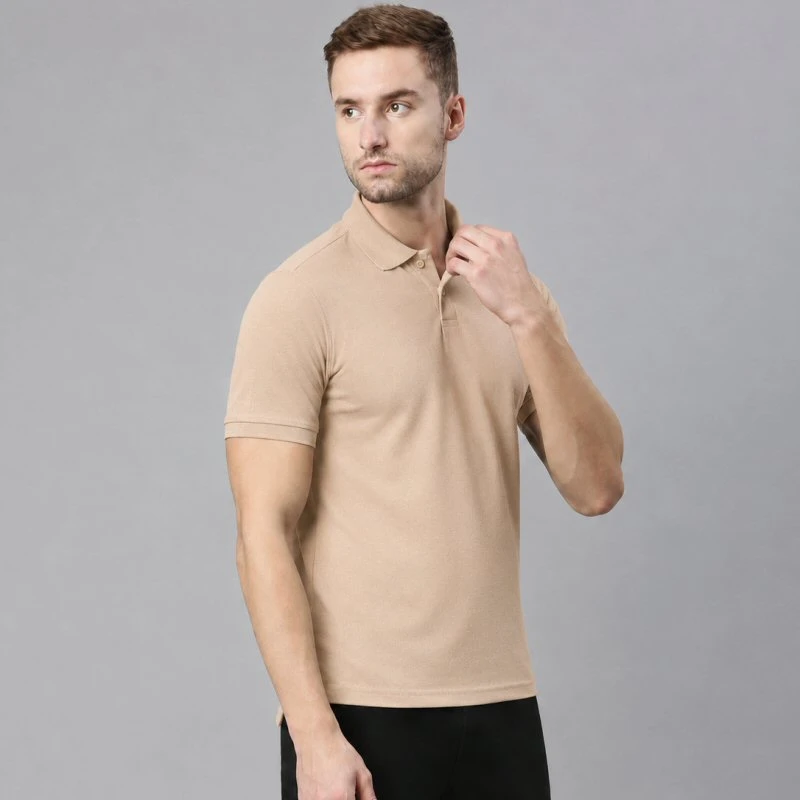 Beige Plain Mars Dry Fit Collar Polo T-shirt product image