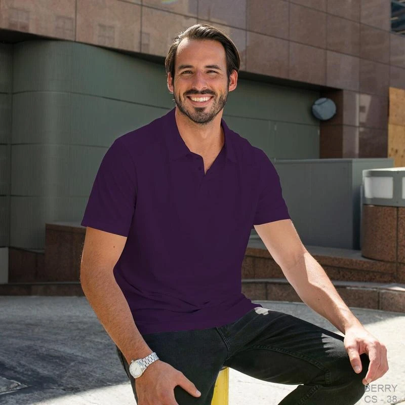 Berry Plain Collar Polo T-shirt - 100% Cotton Unisex - 230 GSM
