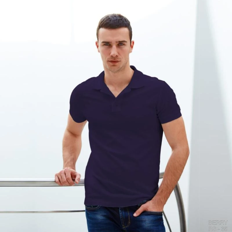 Berry Plain Collar Polo T-shirt - 100% Cotton Unisex - 260 GSM
