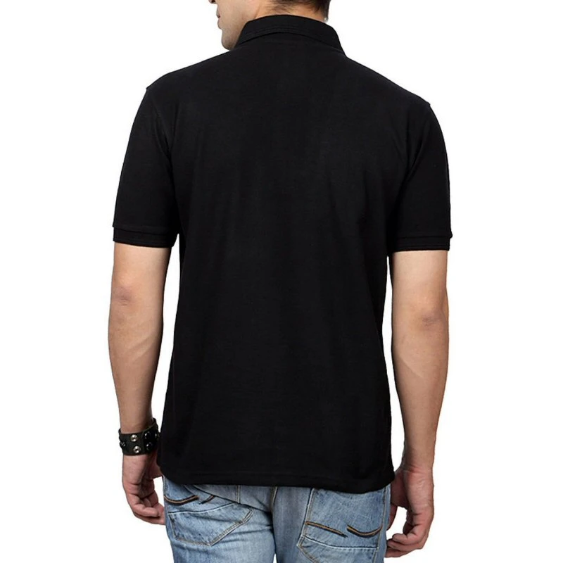 Black Plain Collar Polo T-shirt - 100% Cotton Unisex - 280 GSM product image