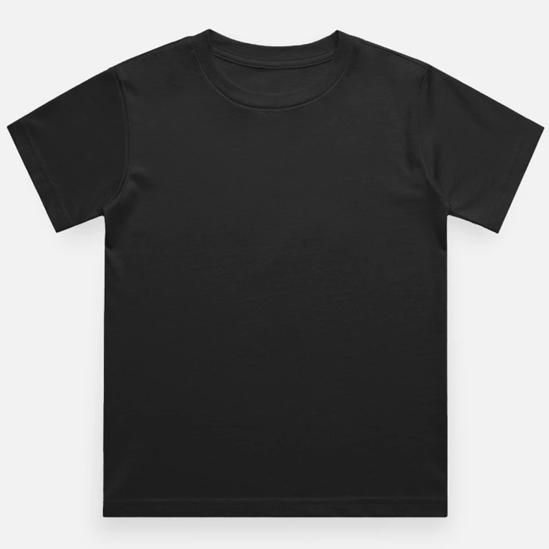 Blac Plain Kids Round Neck T-shirt – Unisex: Suitable for Boys & Girls