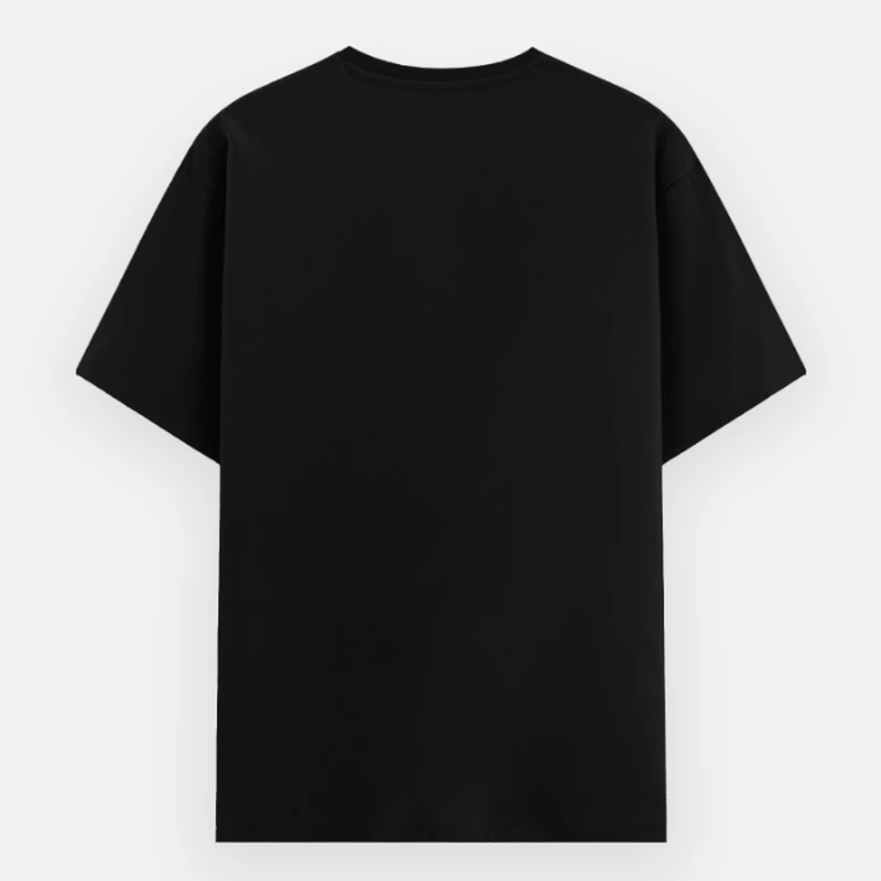 Black Plain Poly Cotton Round Neck T-shirt product image