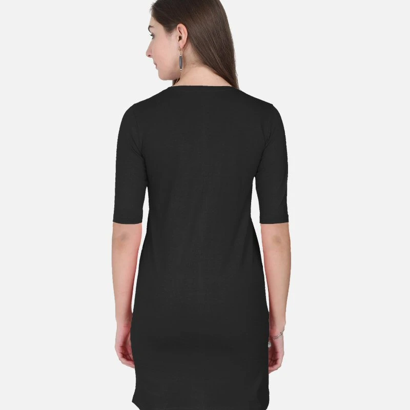 Black Plain Women T-Shirt Dress product image