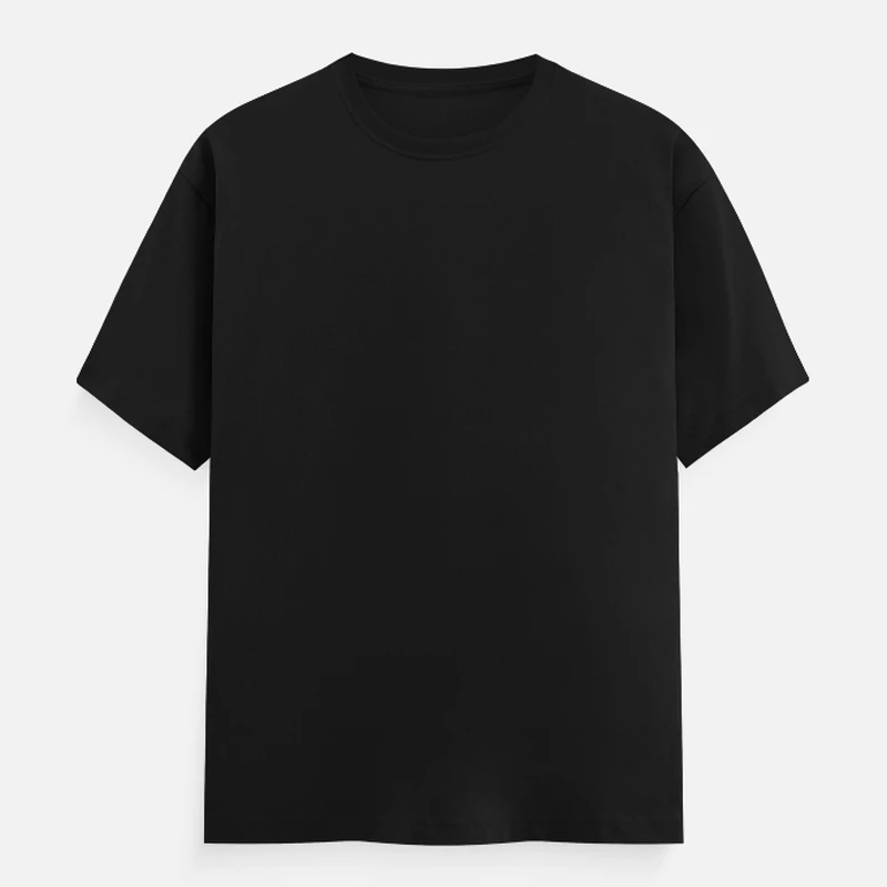 Black Plain Round Neck T-shirt - Unisex Regular Fit