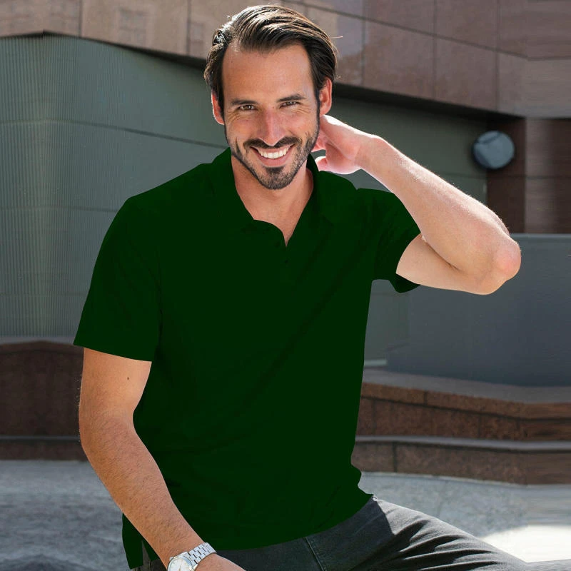 Bottle Green  Plain Collar Polo T-shirt - 100% Cotton Unisex - 230 GSM product image