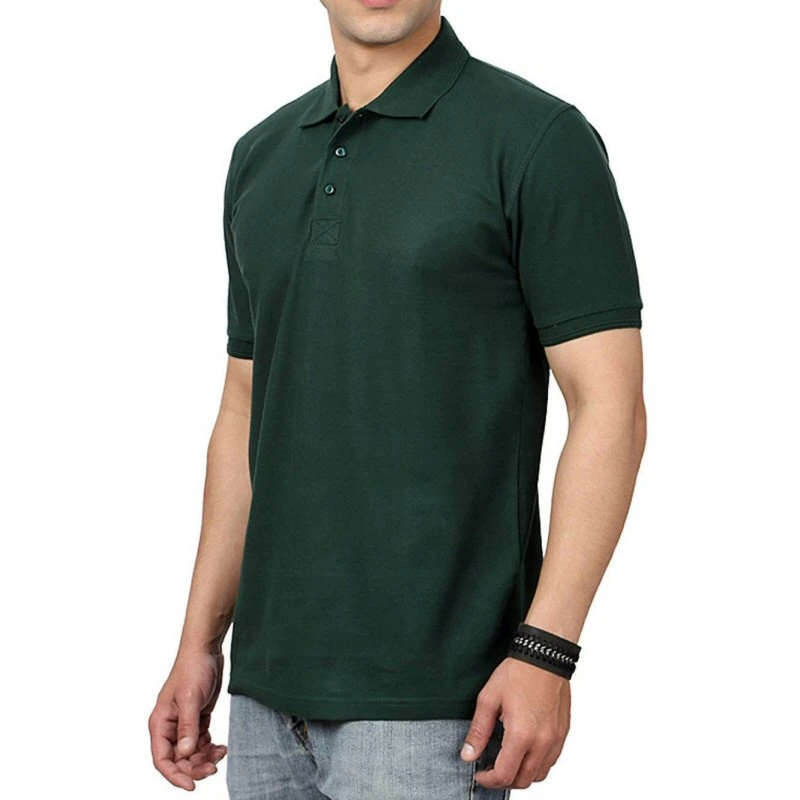 Bottle Green Plain Collar Polo T-shirt - 100% Cotton Unisex - 240 GSM product image