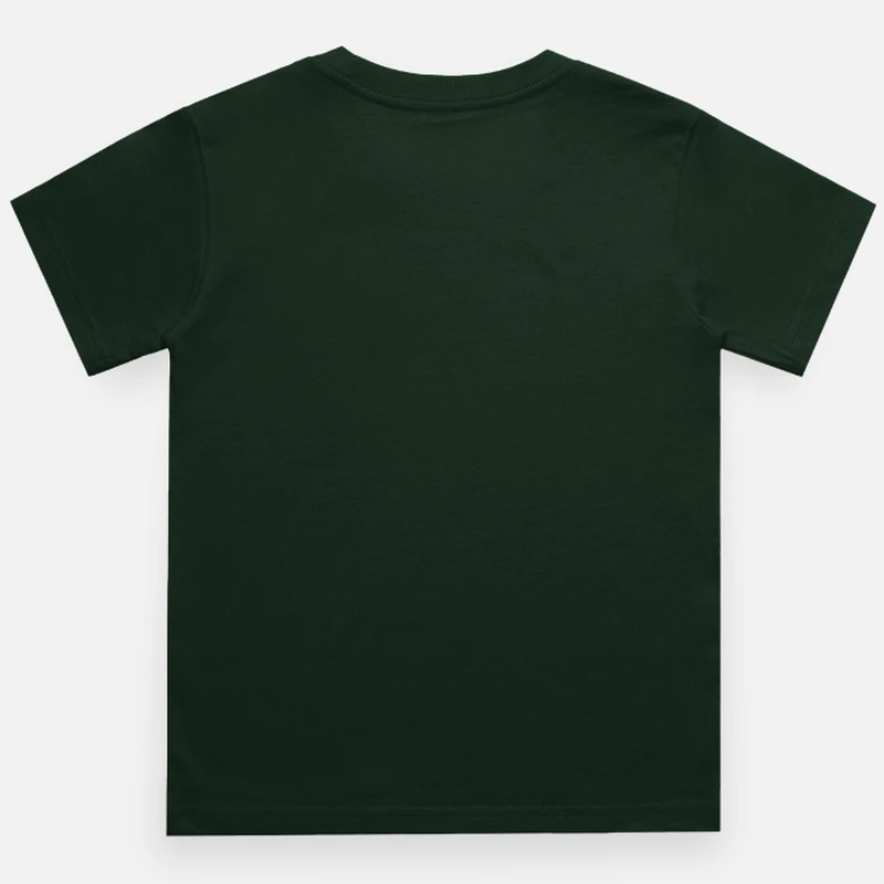 Bottle Green Plain Kids Round Neck T-shirt product image