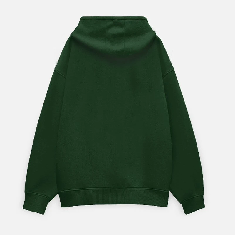 Bottle Green Plain Oversized Hoodie product image