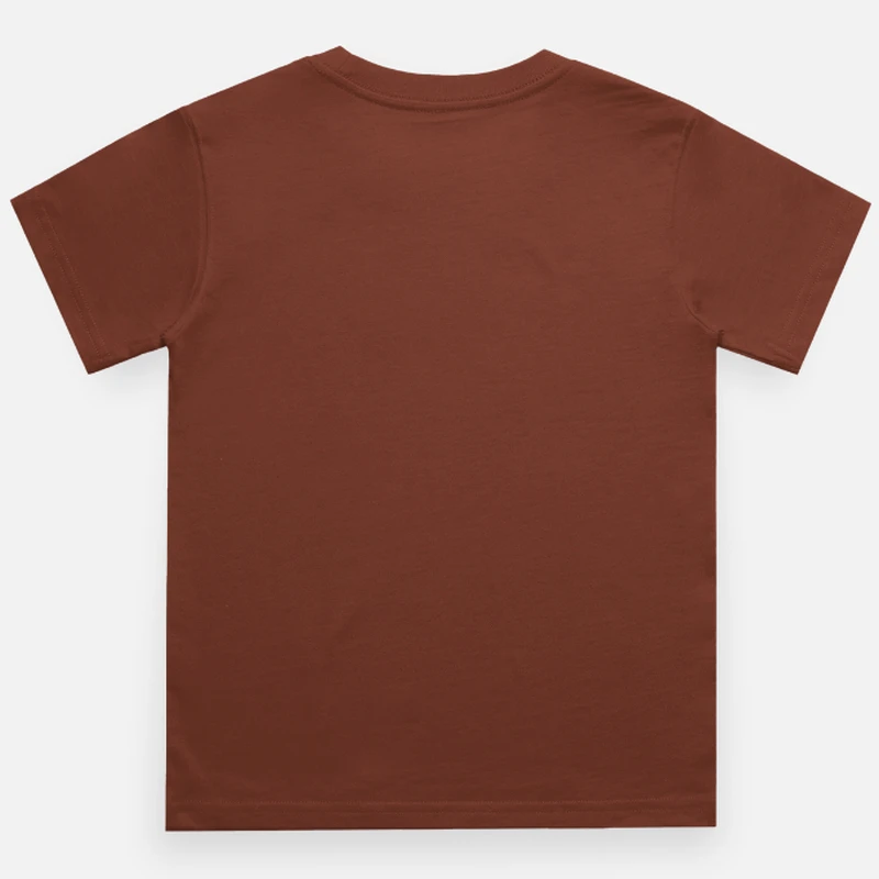 Brick Red Plain Kids Round Neck T-shirt product image