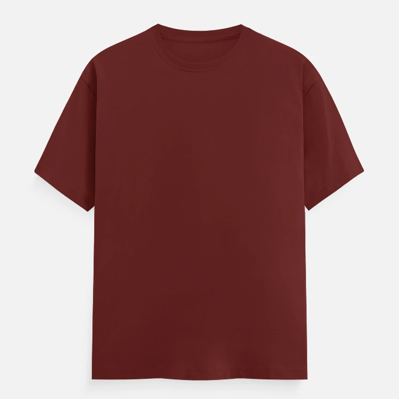 Brick Red Plain Round Neck T-shirt - Unisex Regular Fit