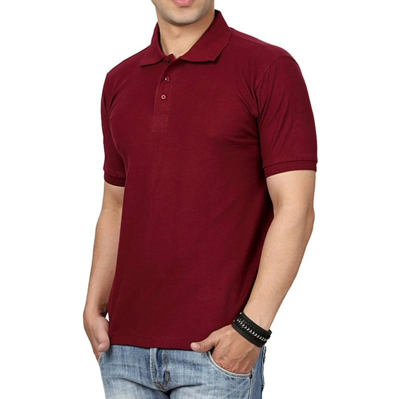 Burgundy Plain Collar Polo T-shirt - 100% Cotton Unisex - 240 GSM product image