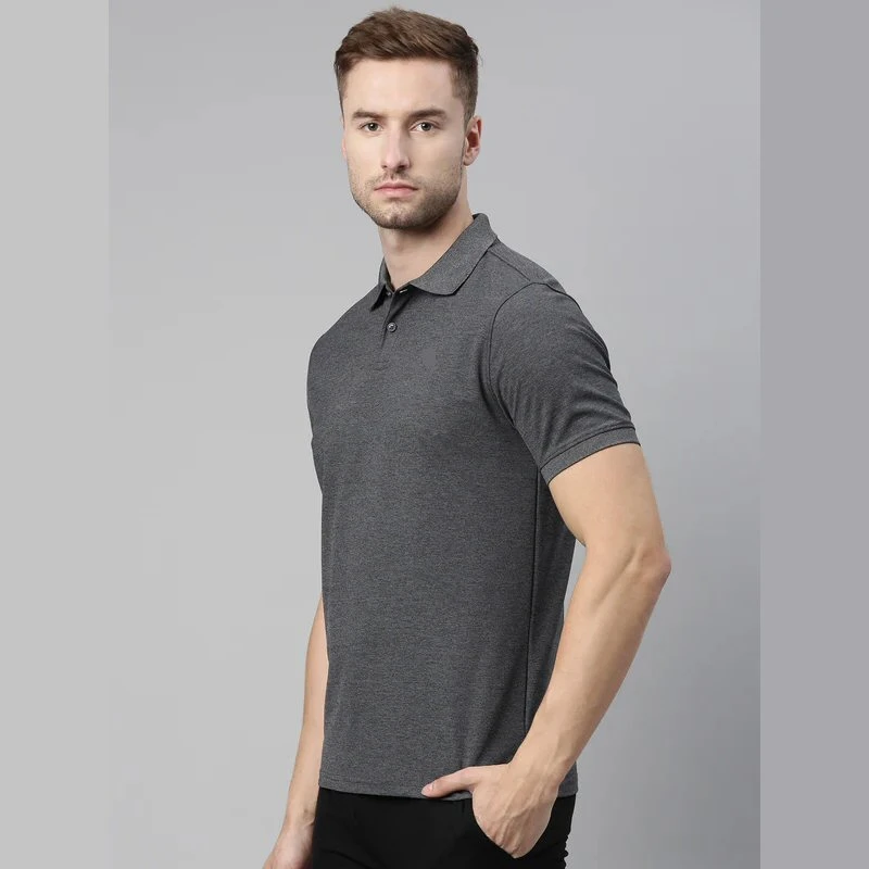 Carbon Grey Melange Plain Mars Dry Fit Collar Polo T-shirt product image