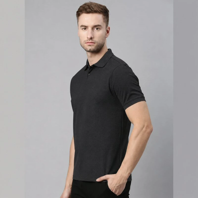 Charcoal Plain Mars Dry Fit Collar Polo T-shirt product image