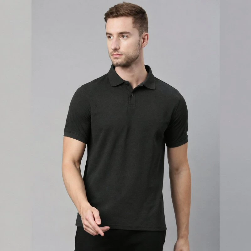 Charcoal Plain Mars Dry Fit Collar Polo T-shirt