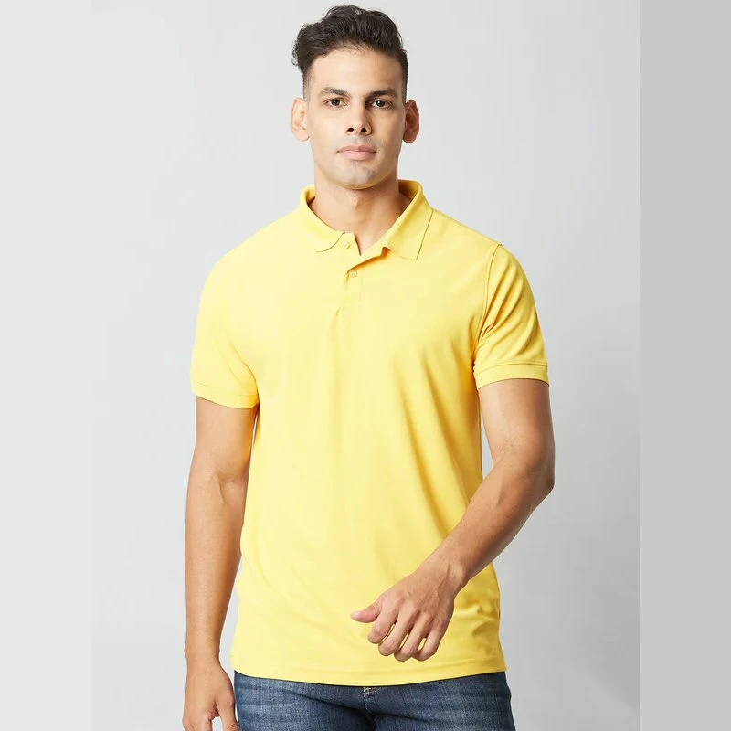 Chrome Yellow Plain Mars Dry Fit Collar Polo T-shirt