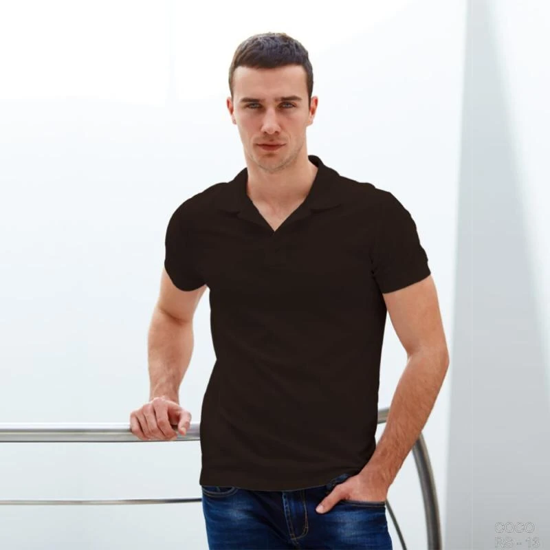Cocoa Plain Collar Polo T-shirt - 100% Cotton Unisex - 260 GSM