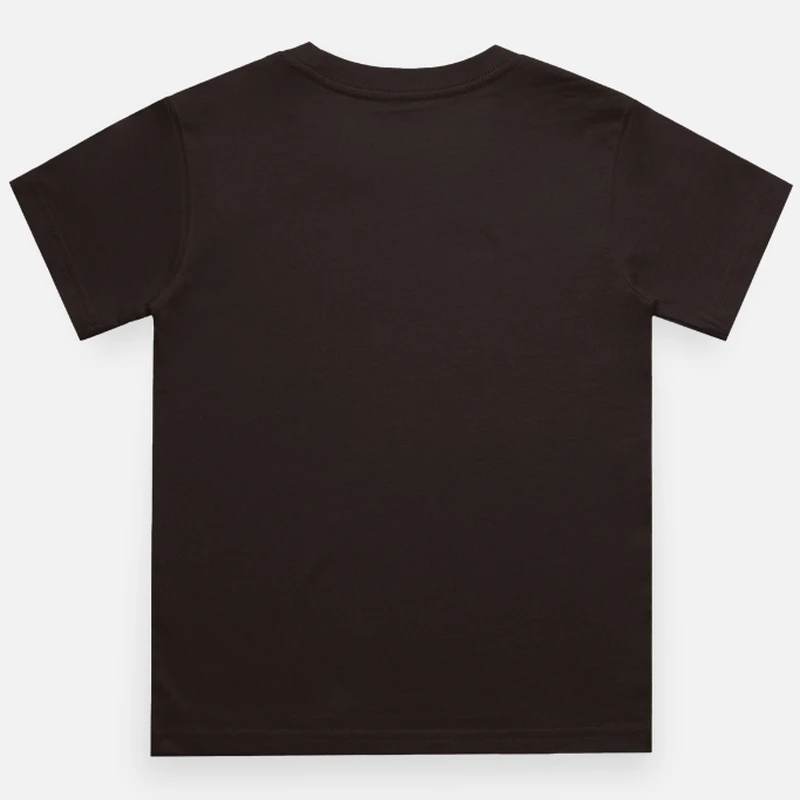 Coffee Brown Plain Kids Round Neck T-shirt product image