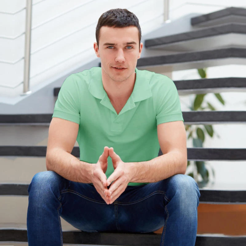 Coral Green Plain Collar Polo T-shirt - 100% Cotton Unisex - 260 GSM product image