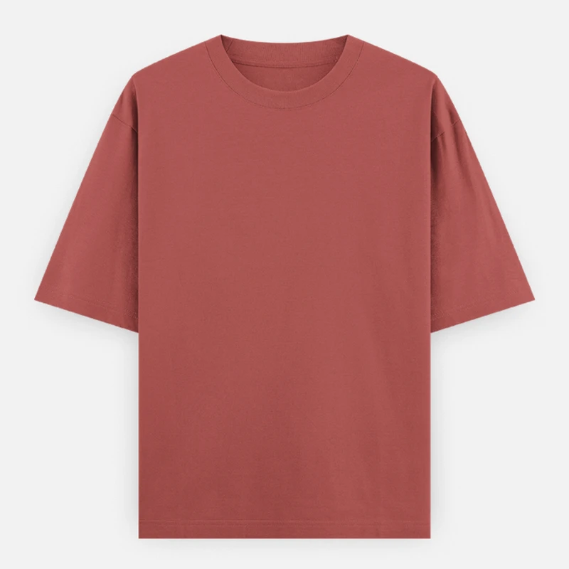 Coral Plain Oversized Round Neck T-Shirt - 240 GSM Unisex