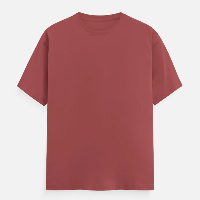 Coral Plain Round Neck T-shirt - Unisex Regular Fit