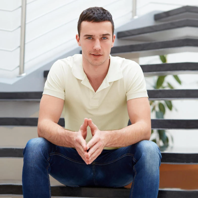 Cream Plain Collar Polo T-shirt - 100% Cotton Unisex - 260 GSM product image