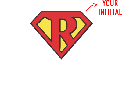 Custom Superman Initial Printed T-Shirt