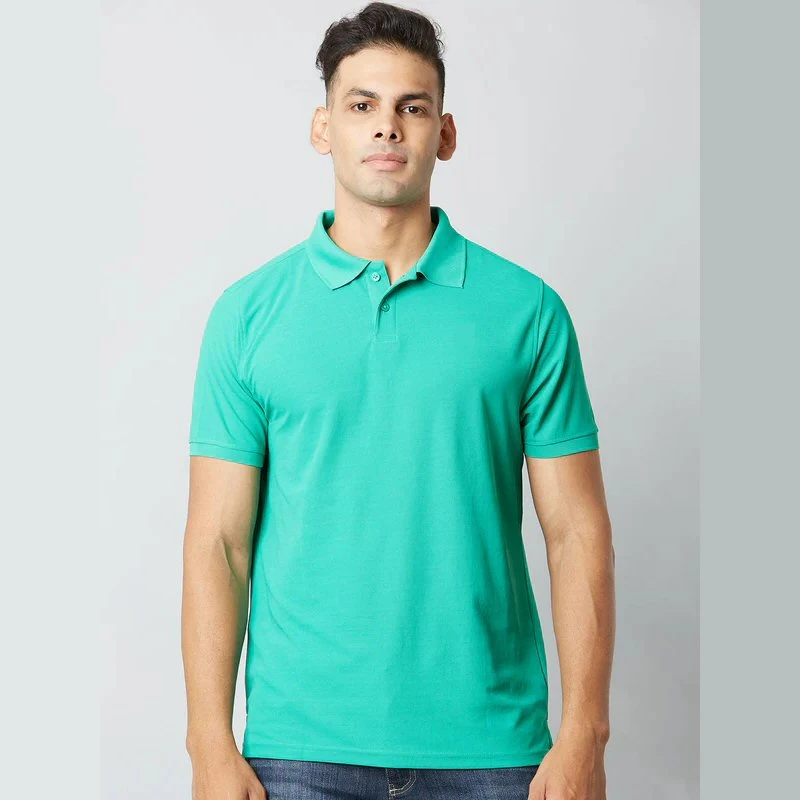 Emerald Green Plain Mars Dry Fit Collar Polo T-shirt