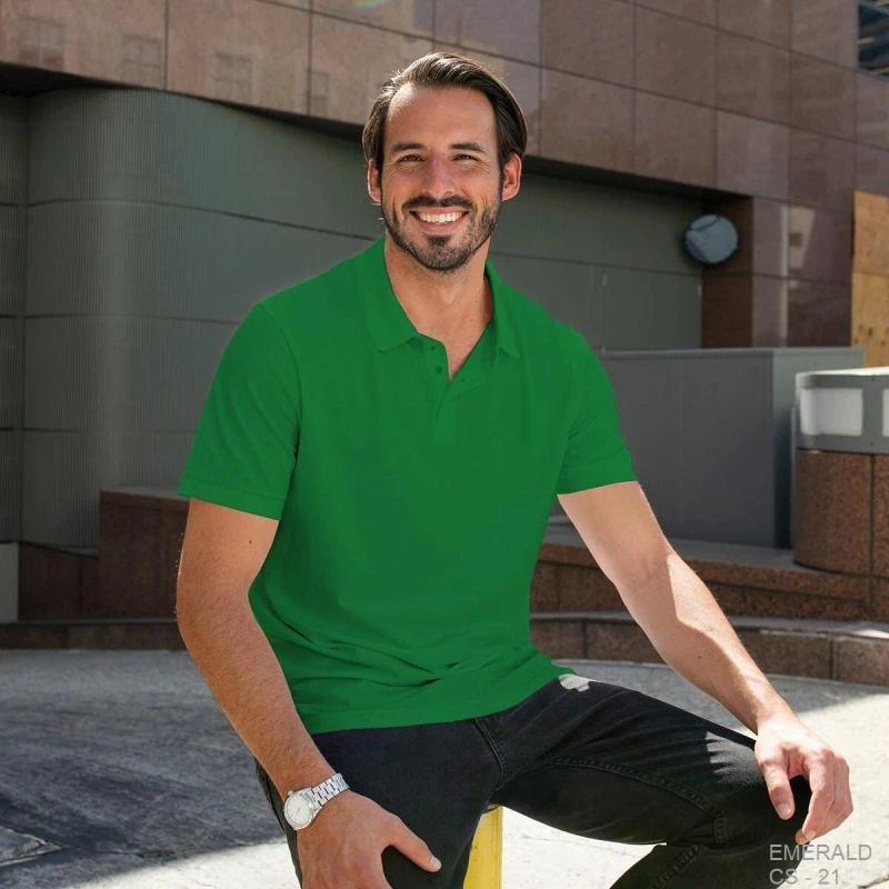 Emerald Plain Collar Polo T-shirt - 100% Cotton Unisex - 230 GSM