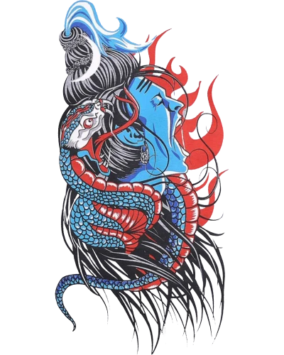 Fierce Bhagwan Shiva With Snake Slogan
