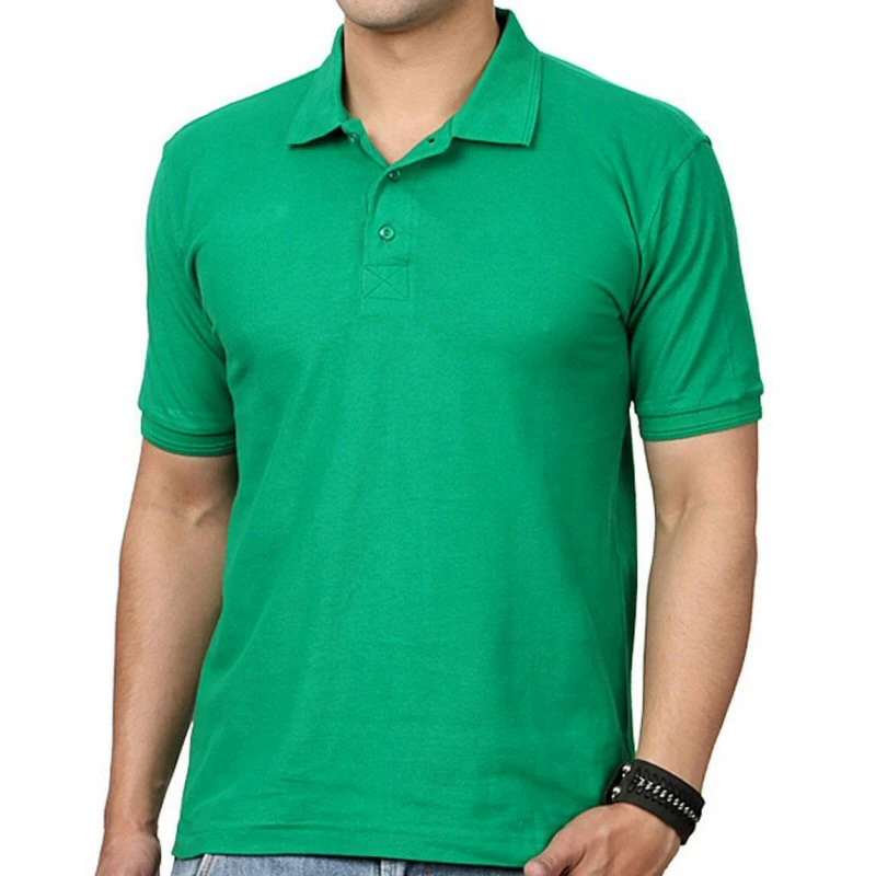 Flag Green Plain Collar Polo T-shirt - 100% Cotton Unisex - 240 GSM