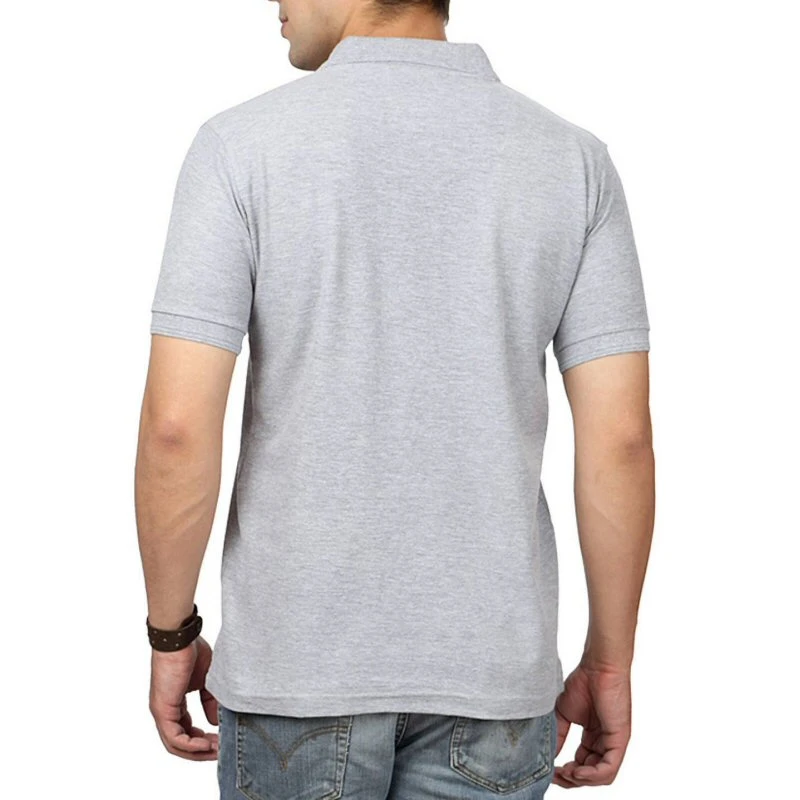 Grey Melange Plain Collar Polo T-shirt - 100% Cotton Unisex - 240 GSM product image