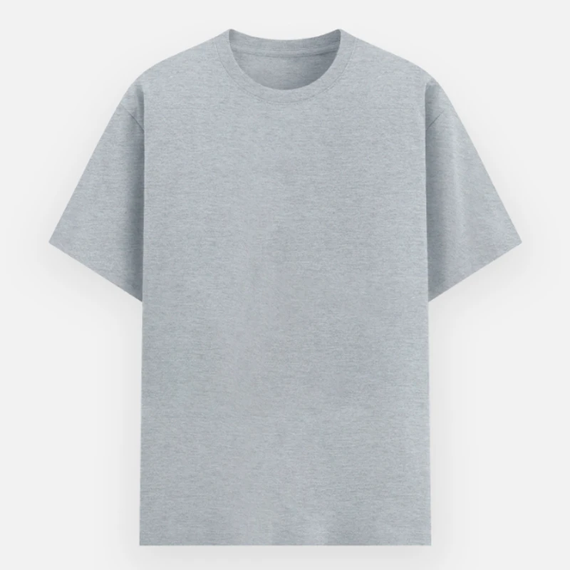 Grey Melange Plain Poly Cotton Round Neck T-shirt - Unisex