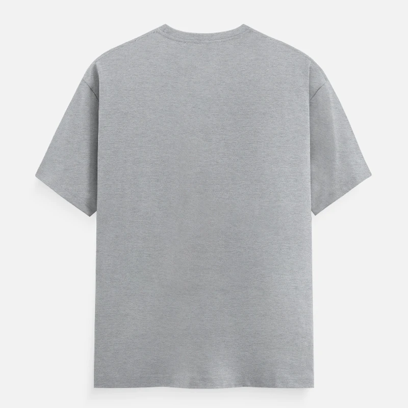 Grey Melange Unisex Plain Cotton Round Neck T-shirt product image