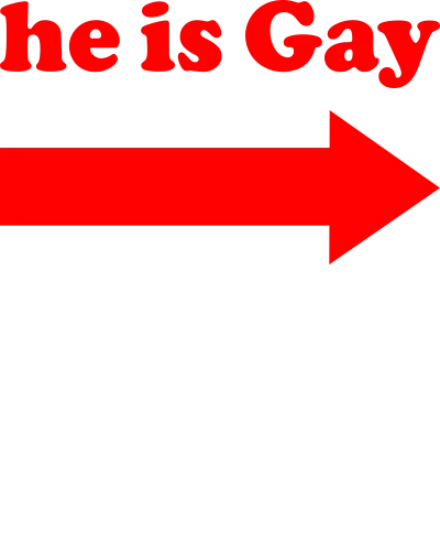He Is Gay [arrow Pointing Sidewards] Insulting Slogan