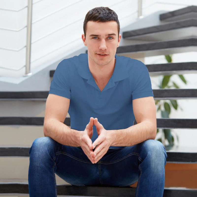 Imperial Blue Plain Collar Polo T-shirt - 100% Cotton Unisex - 260 GSM product image