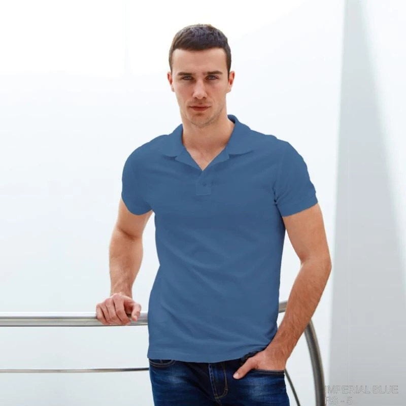 Imperial Blue Plain Collar Polo T-shirt - 100% Cotton Unisex - 260 GSM