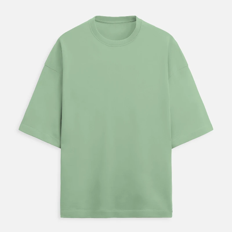 Jade Plain Terry Boxy Oversized Round Neck T-Shirt - 260 GSM Unisex