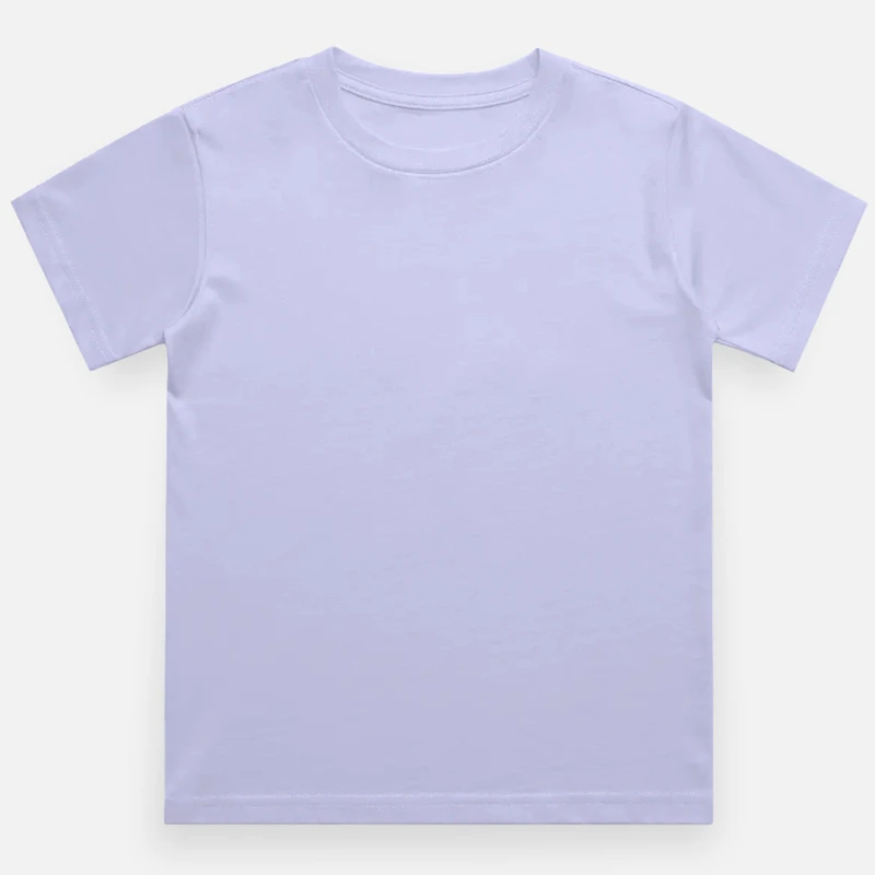 Lavender Plain Kids Round Neck T-shirt – Unisex: Suitable for Boys & Girls