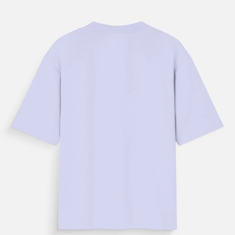 Lavender Plain Oversized Round Neck T-Shirt product image