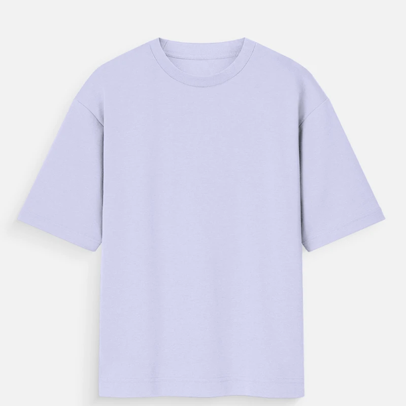 Lavender 180 GSM Plain Oversized Round Neck T-Shirt - Unisex