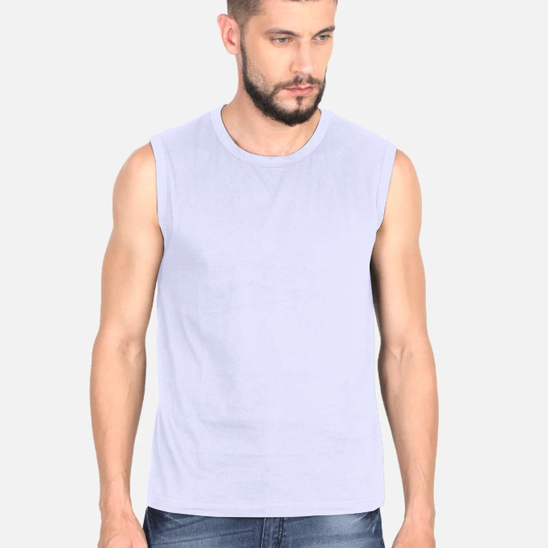Lavender Plain Sleeveless T-shirt