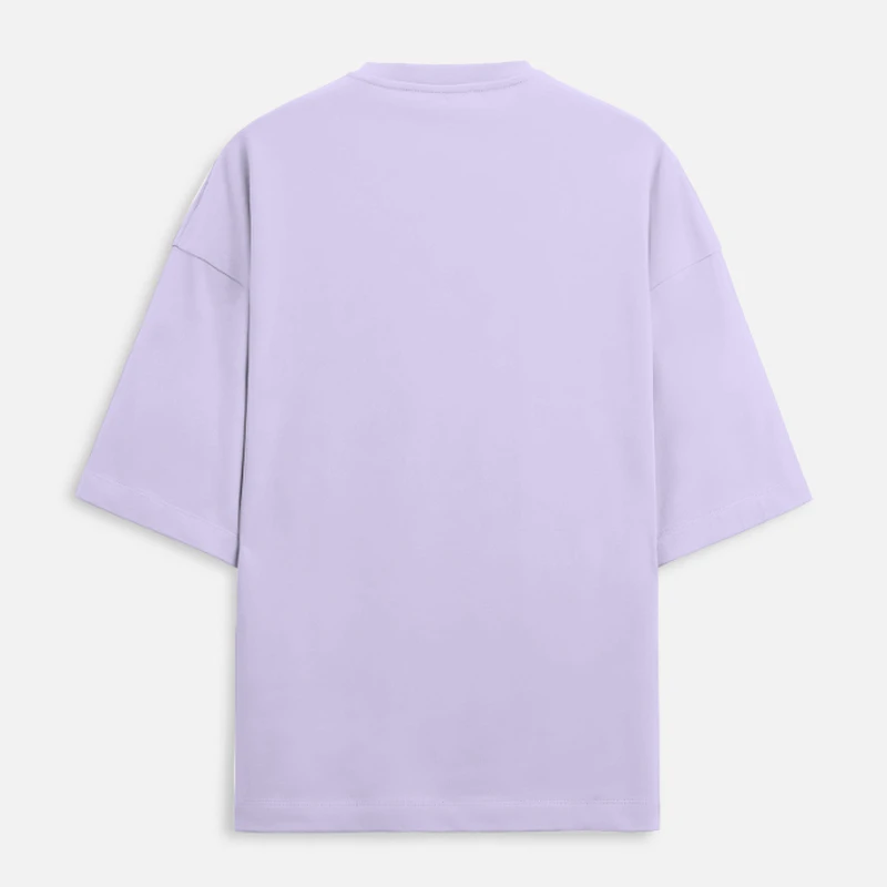 Lavender Plain Terry Boxy Oversized Round Neck T-Shirt product image