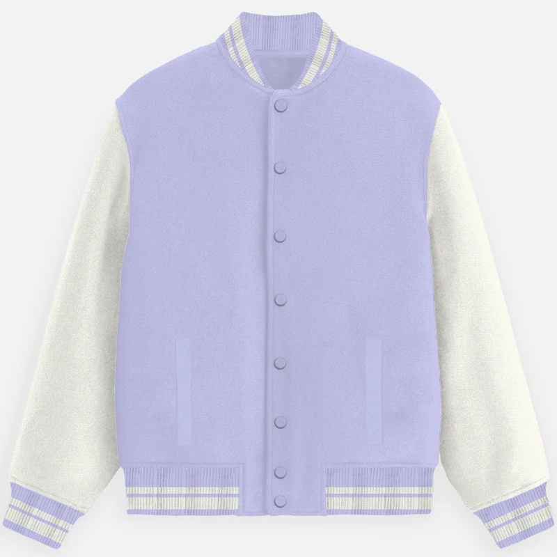Lavender Plain Varsity Jacket - Unisex