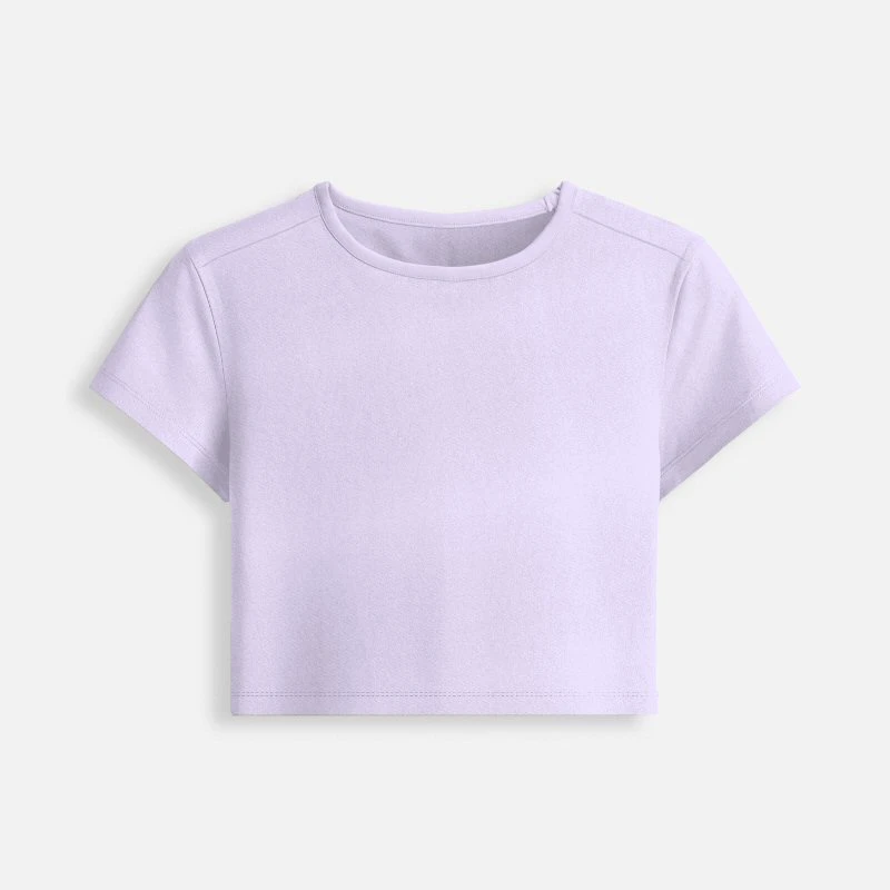 Lavender Plain Women Baby Tee