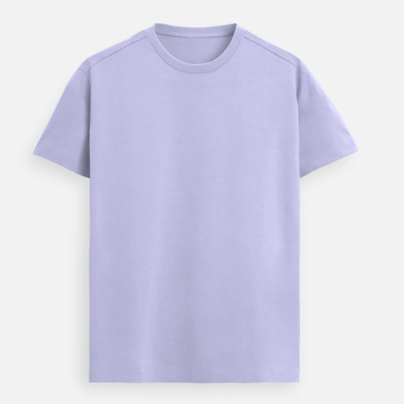 Lavender Plain Supima Cotton Round Neck T-Shirt - 160 GSM Unisex Regular Fit