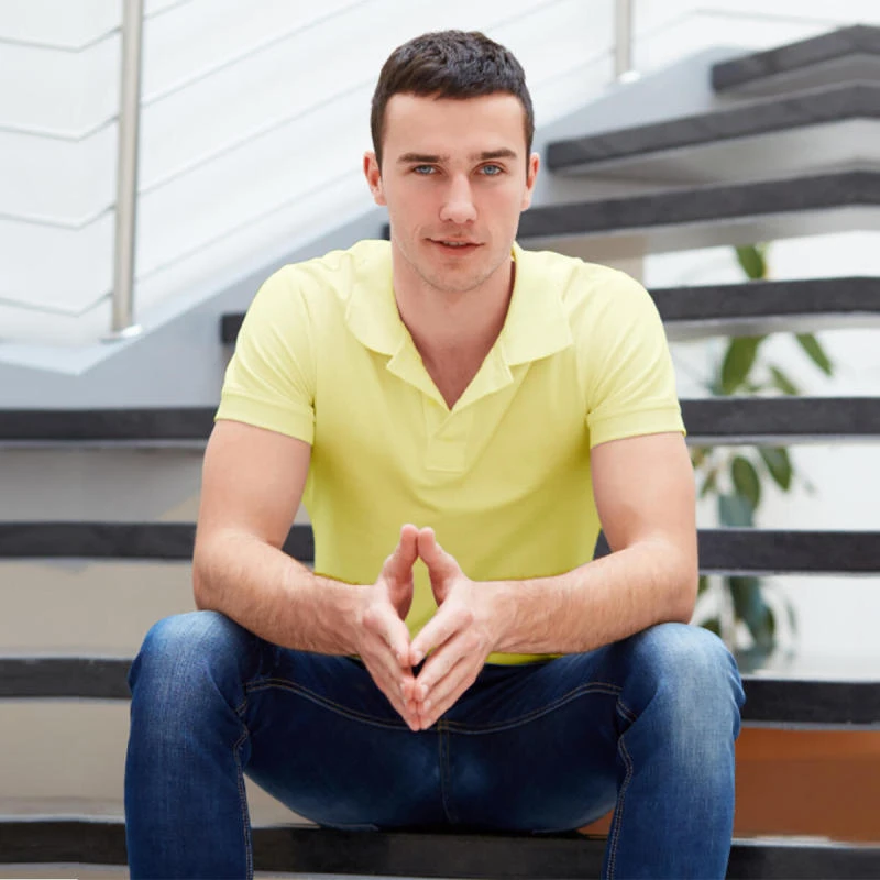 Lemon Plain Collar Polo T-shirt - 100% Cotton Unisex - 260 GSM product image